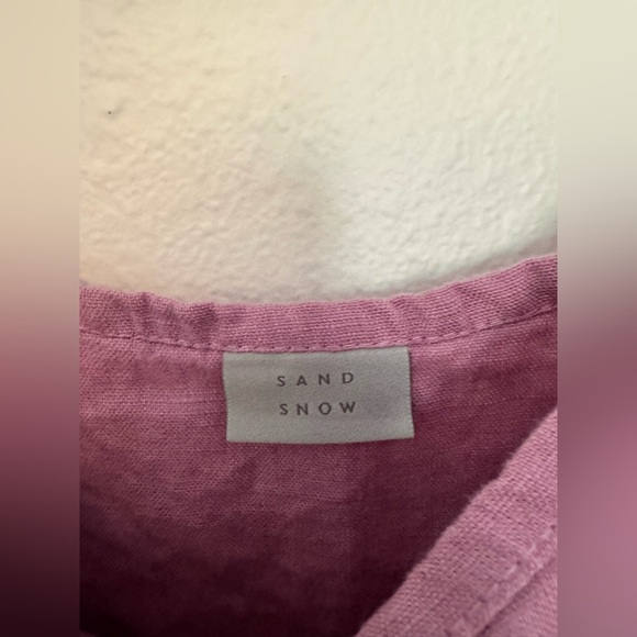 Sand Snow 100% Linen Night Dress Dusty Rose Pink Mini Stonewashed Medium EUC - Picture 5 of 6